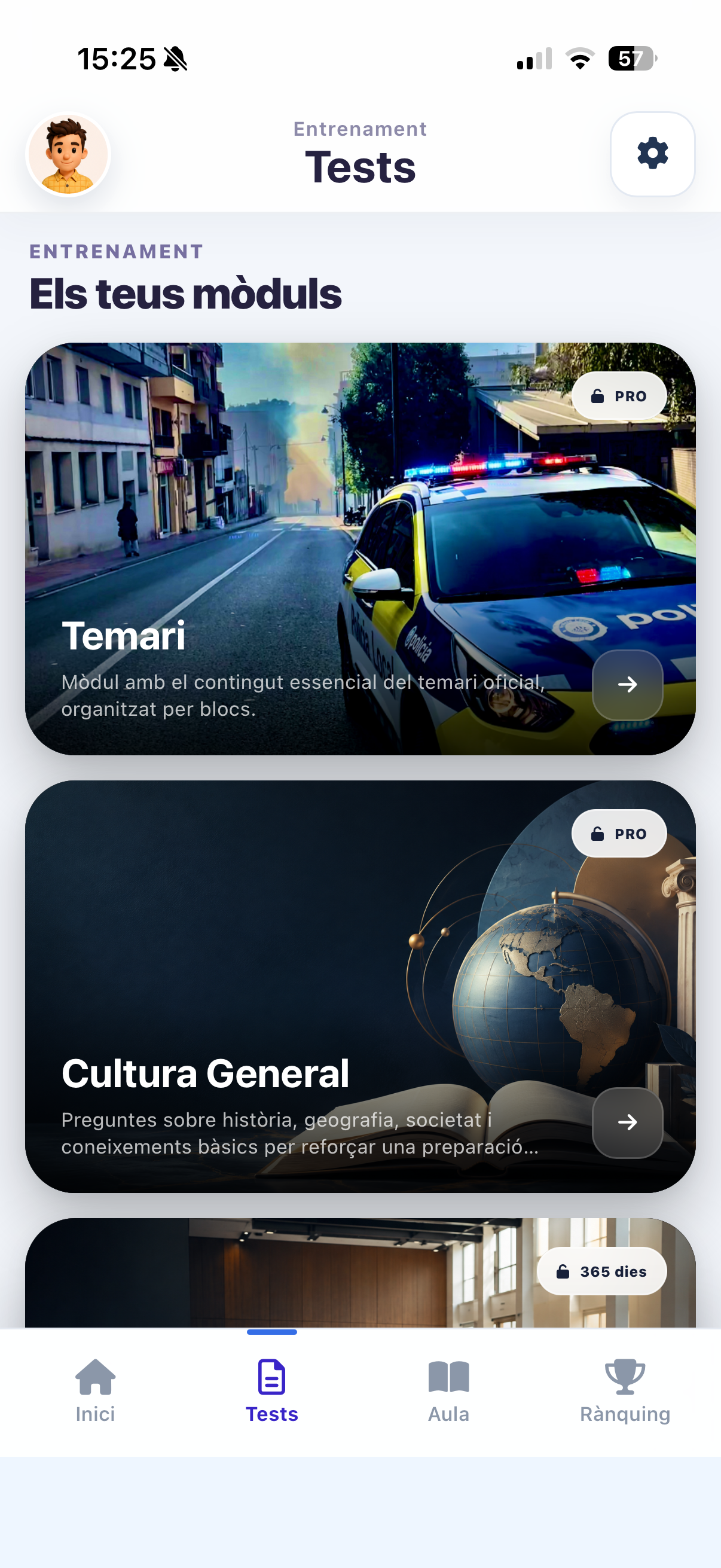 Pantalla de mòduls d'UrbanCops